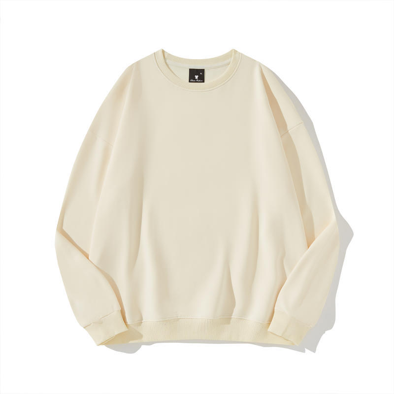 Comercio exterior transfronterizo del Amazonas TEMU color sólido cuello redondo 260g suéter hombres y mujeres fuera del hombro camisa de manga larga de primavera y otoño