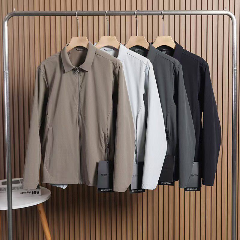 Business Casual Lapel Jacket, Men's Spring and Summer Lightweight Breathable Zip-Up Coat, Versatile Solid Color Top for Commuting
