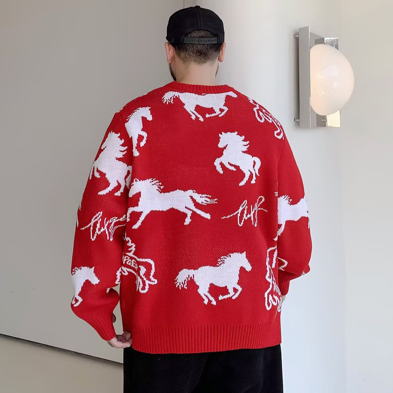 Año Nuevo del Caballo, camisetas de punto, suéteres para hombres y mujeres, 2025 nuevos suéteres de alto nivel de otoño y invierno, fábrica transfronteriza al por mayor