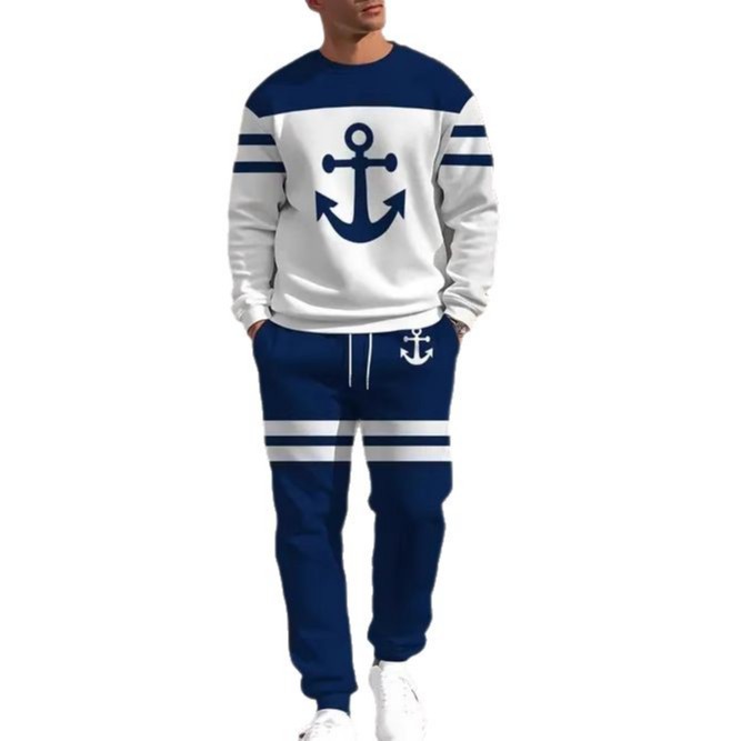 2025 nuevo estilo Amazon comercio exterior color transfronterizo degradado manga larga cuello redondo suéter pantalones traje ME1 ML1