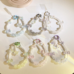 ins韓風星星水晶珠珠鏈條短款手繩通用手機殼掛鏈ccd相機手機掛繩