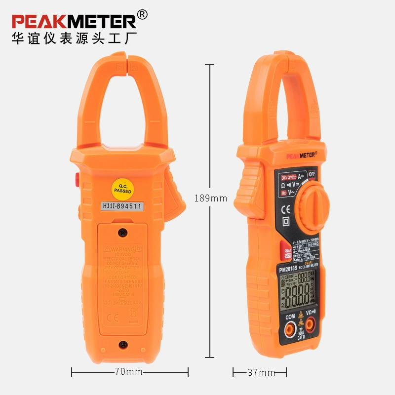 PEAKMETER Huayi PM2018S Интеллектуальный измерительный измерительный измерительный измерительный измерительный измерительный измерительный измерительный высокоточный антигоревший зажим