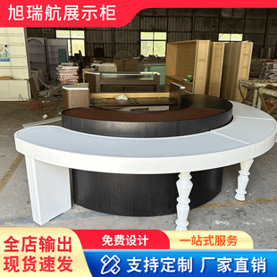Curved Glass Glasses Display Cabinet Wooden Paint Custom Explosion-Proof Glass Laminate Jewelry Store Grade Anti-Shading Lighting System