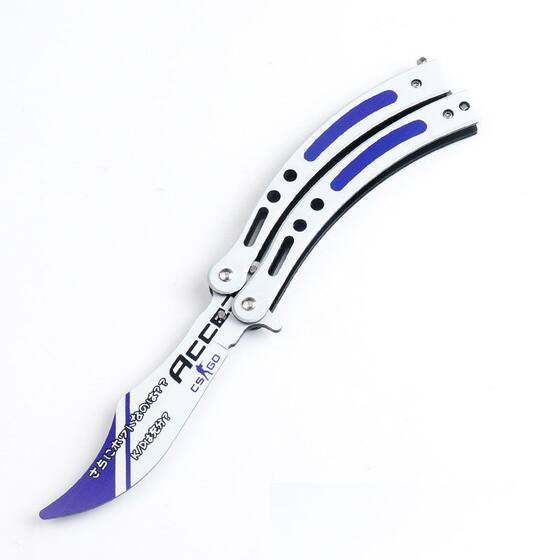 CSGO Portable Practice Foldableing Knife Game Same Props Butterfly Training Hand Knife Outdoor All Steel Non-sharpening