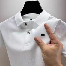 2025新款跨境亚马逊速卖通欧美街头潮牌TOMMY刺绣男士休闲百搭T恤