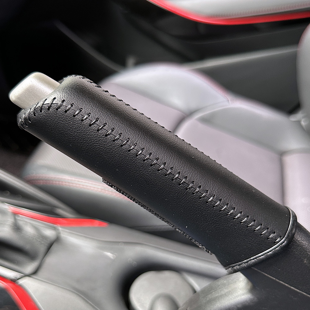 Car handbrake cover, universal model for cross-border cars, hand-stitched leather brake lever decorative protective cover, gear shift cover