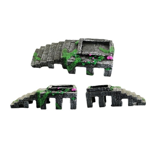 Aquarium fish tank turtle basking platform wholesale climbing habitat floating platform climbing pet basking resin shelter hole factory direct supply