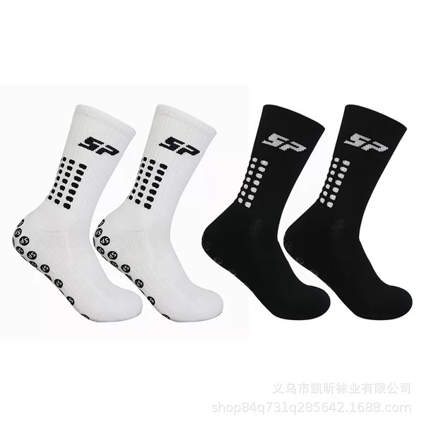 Factory Direct Sales of Sports Non-Slip Rubberized Football Socks for Adults, Mid-Calf Thickened Towel Bottom Professional Sports Socks Wholesale