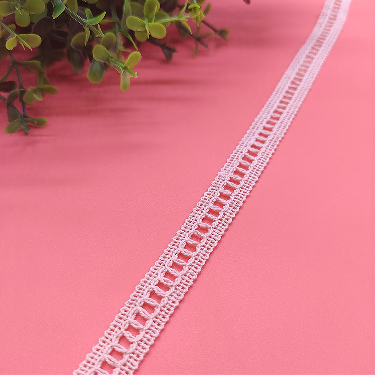 新品梯形可穿丝带棉钩编花边服装配饰辅料床上用品双边花边宽包边