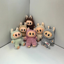 泡泡玛特拉布布搪胶脸系列盲盒labubu一代手办心动马卡龙公仔娃娃