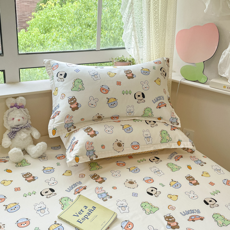 Funda de almohada fresca pequeña de algodón puro Un par de fundas de almohada para el hogar individuales 48x74cm Funda interior de núcleo de almohada de algodón Student 4