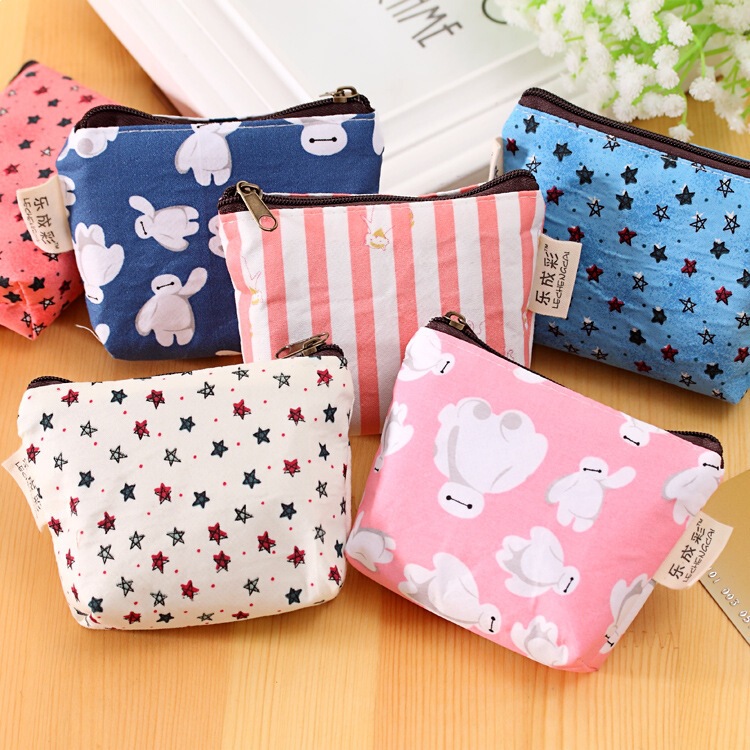 Bojin Striped Loose Coin Purse, Bojin Creative Storage Pouch, In-Stock Wholesale, Starry Cotton Coin Purse