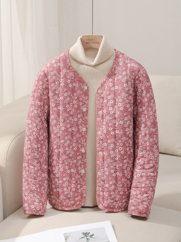 轻薄羽绒棉服女装V领棉衣2025冬季宽松百搭打底内胆棉袄保暖外套|undefined