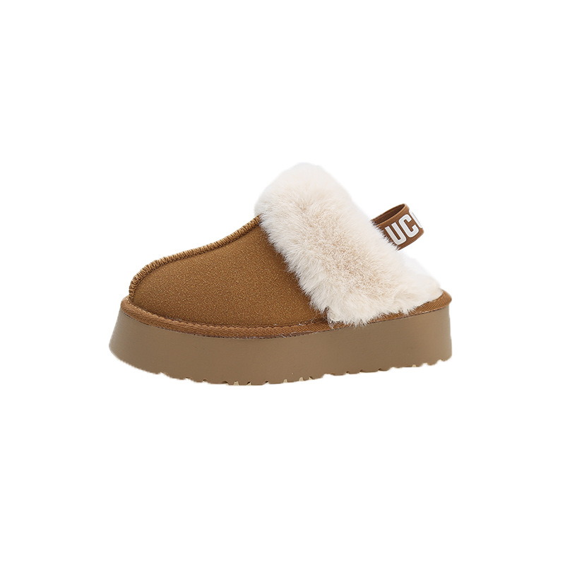 Botas de nieve para mujer para usar como ropa exterior zapatos peludos de suela gruesa 2023 otoño e invierno nuevo estilo de piel integrada más medias zapatillas con puntera de terciopelo_voghion.com
