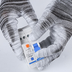 PU塗掌手套勞保尼龍黑薄款防滑防靜電耐磨透氣浸膠電子廠塗膠工作
