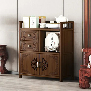 Tea Cabinet Small Tea Cabinet Sideboard Solid Wood Living Room Vintage Storage Rack Office Tea Cabinet Storage Cabinet