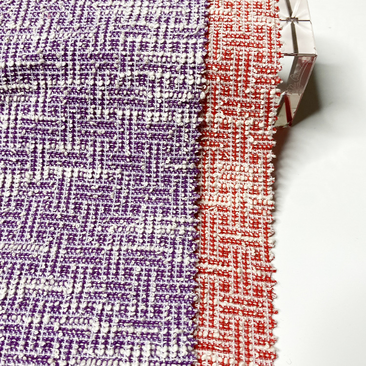 涤棉提花针织面料服装面料针织面料布小香连衣裙面料小香风布料