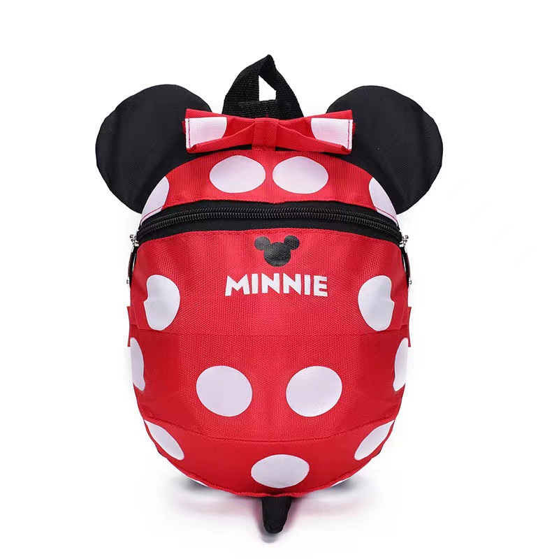 (2)  ANTI-LOST BACKPACK MINNIE BABY  SCHOOLBAG BOYS AND GIRLS LIGHTWEIGHT BACKPACK FOR OUT