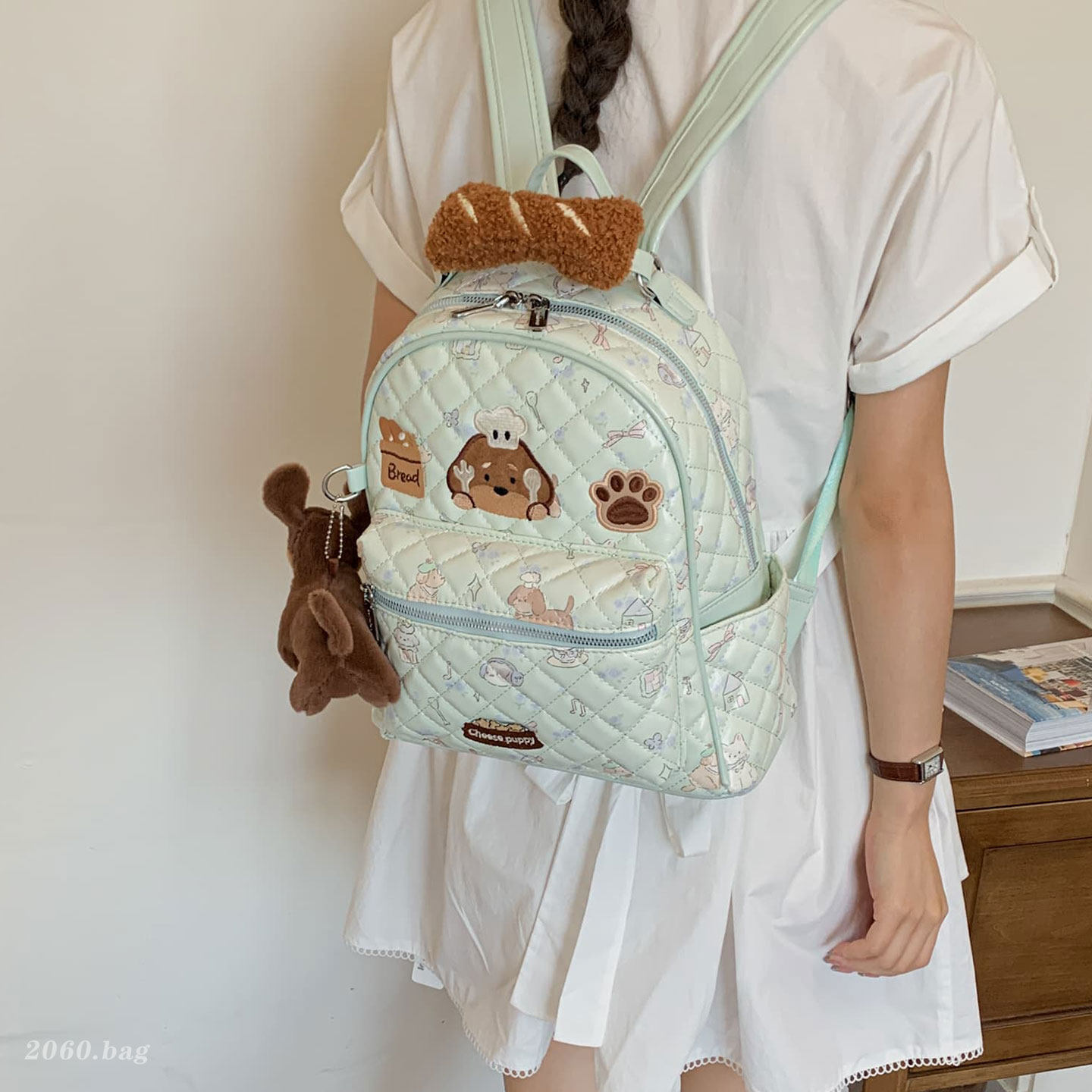 Mochila popular nueva mochila encantadora estudiante de clase 2026 caricatura de perro grande capacidad