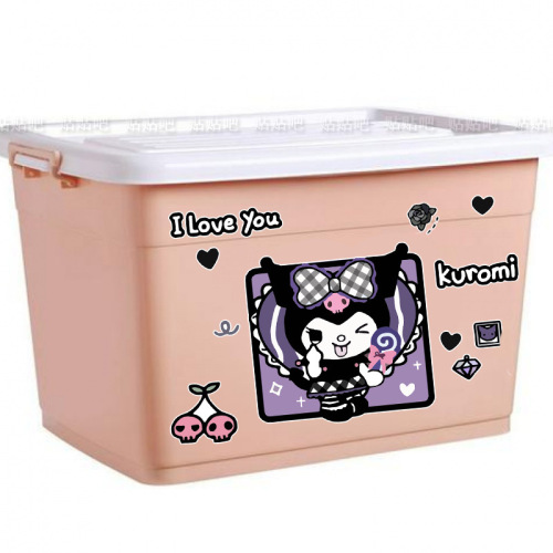 Kuromi Cute Cartoon Girl Electric Car Sticker Luggage Large Decorative Storage Box Laptop Sticker
