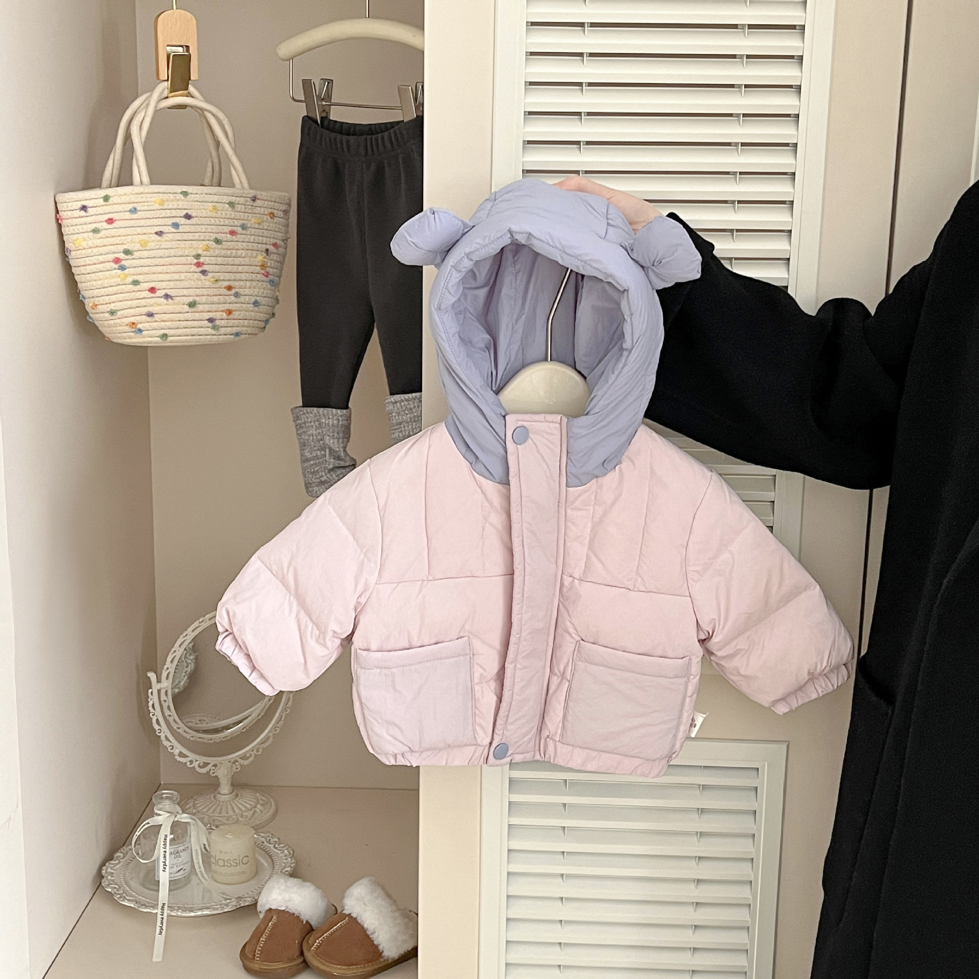 Super lindo bebé chaqueta de invierno nueva chica coreana dulce lindo chaqueta de invierno cálida gruesa