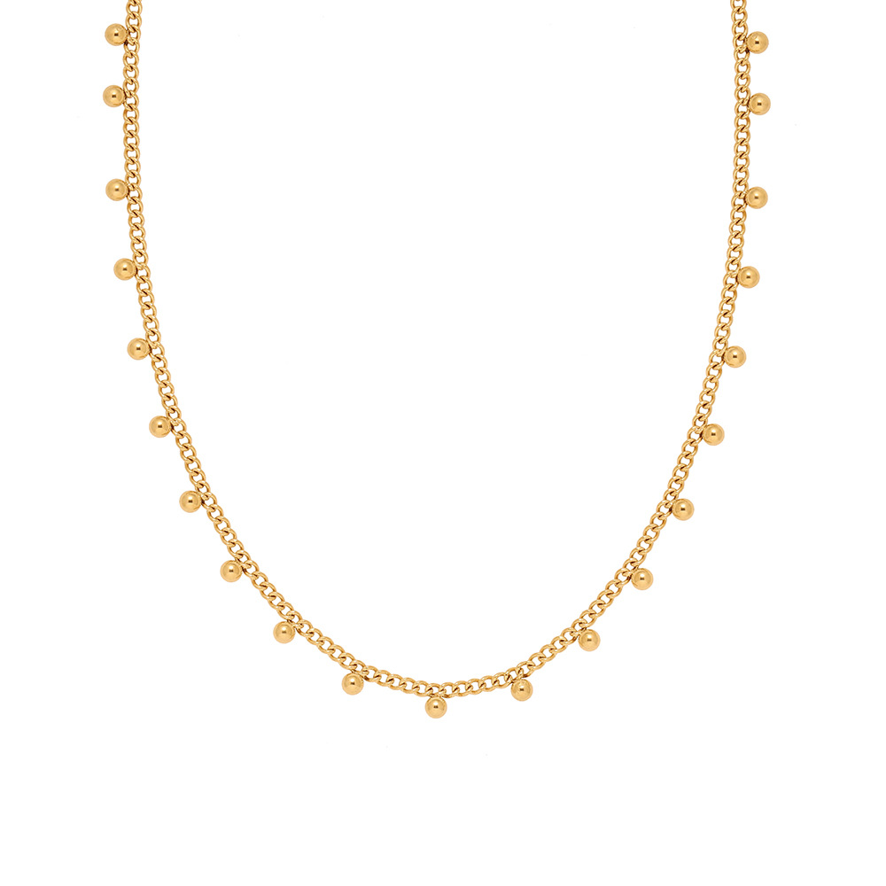 12g Weight PVD Coated Real Gold Plated 18K Gold Solid Color 304 Stainless Steel Titanium Steel Retro Waterproof Non Tarnish 304 Stainless Steel Necklace