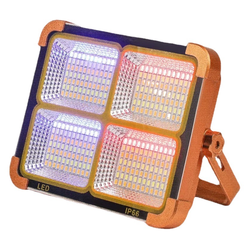 Nuevo 1000W solar lámpara de iluminación al aire libre teléfono móvil de carga camping fuerte Luz Portátil de advertencia de emergencia de proyección de luz del hogar