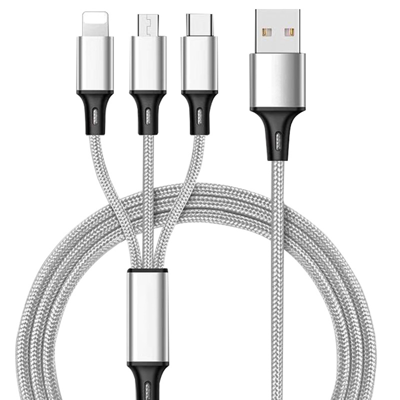 One to three braided 1.2m silver bare wire