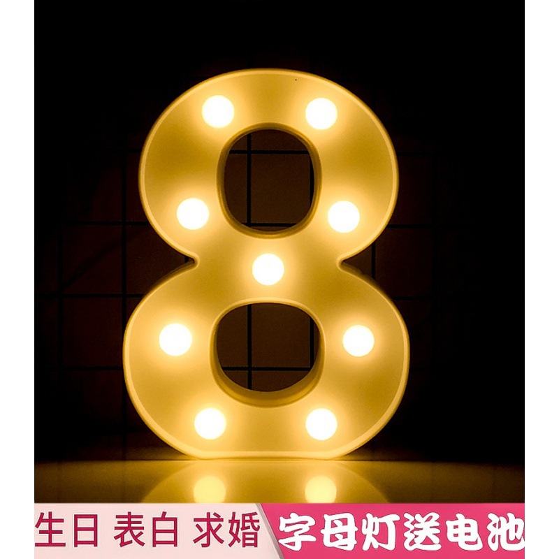 Feliz cumpleaños luz LED inglés Digital Color luz luminosa confesión romántica escena apoyos diseño carta luz al por mayor