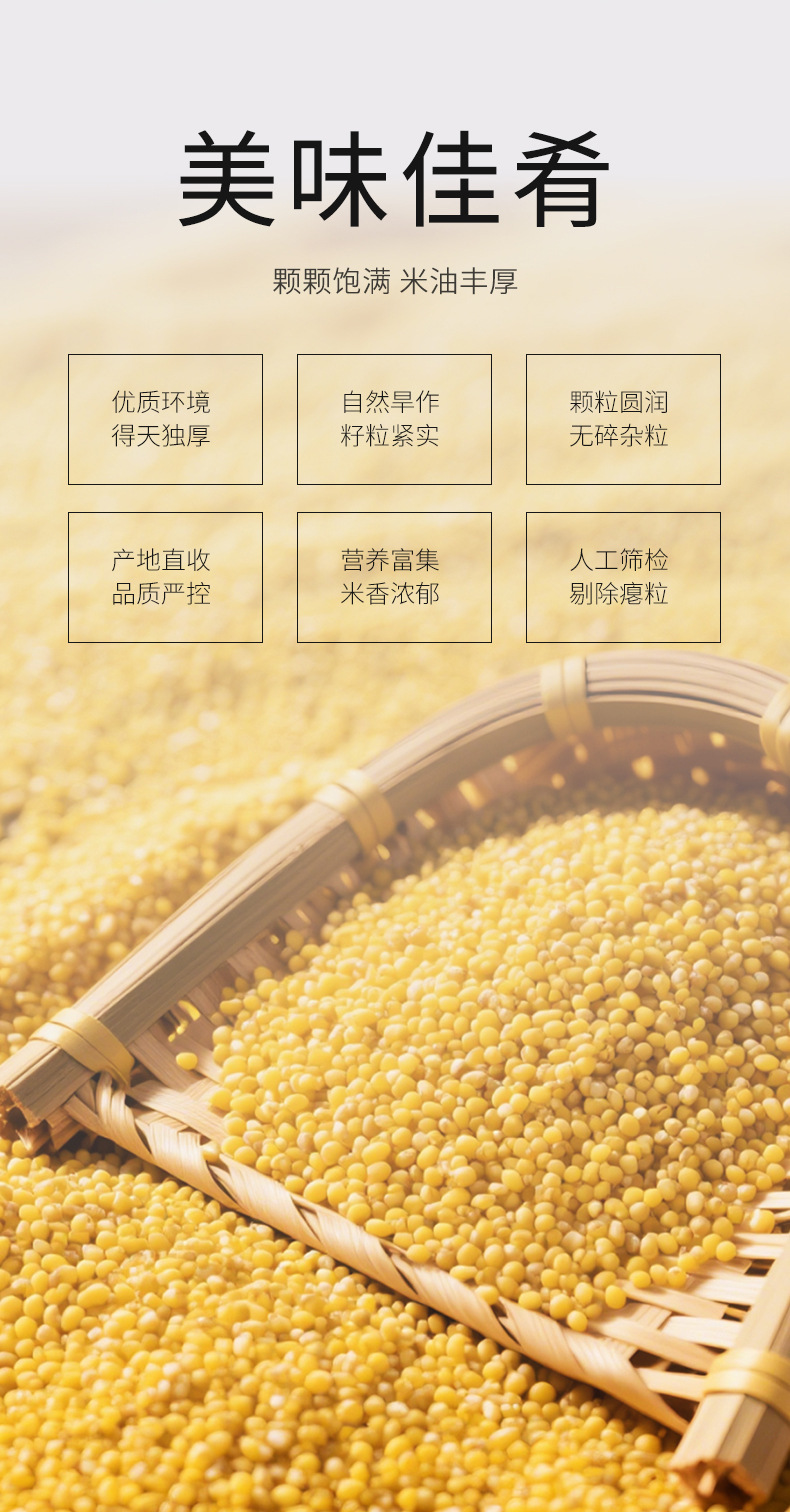 New Crop Yellow Millet Grain Fragrant Sticky Congee Rice 500g key features