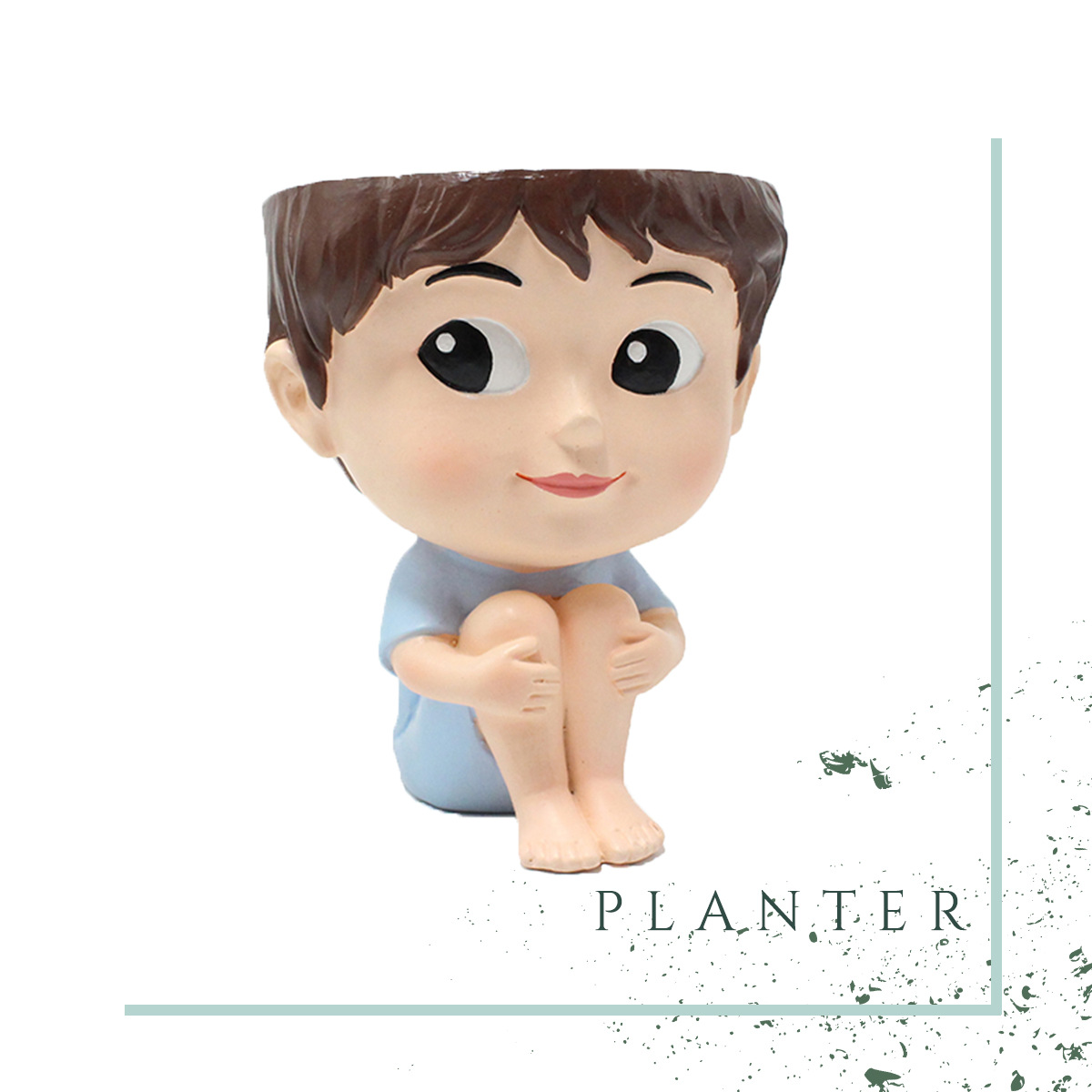 Amazon New Boy Plant Pot Ornament Creative Succulent Plant Pot Landscape Outdoor Garden Planter Decor Wholesale