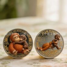 跨境 猴子 纪念币 现货 2026新品独立站 电镀金属 徽章 工厂可定
