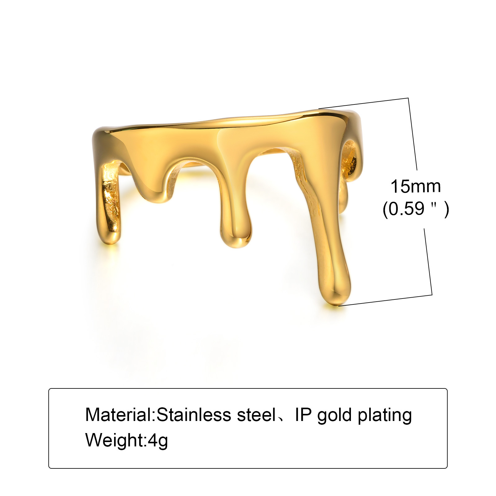 4g Weight Vacuum Plating Gold Plating Process Gold Plated Plating Material Rings Classification 6, 7, 8 Ring Size 1 Piece Quantity Daily Occasion 304 Stainless Steel Material Geometric Pattern Women'S Gender Plating Design Fashion Style Wholesale Jewelry Fashion Geometric 304 Stainless Steel Gold Plated Plating Stainless Steel Rings 无
