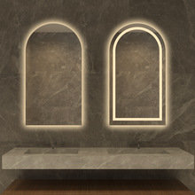 拱形智能浴室镜化妆室多功能触控屏幕卫浴镜洗手台化妆镜壁挂化妆