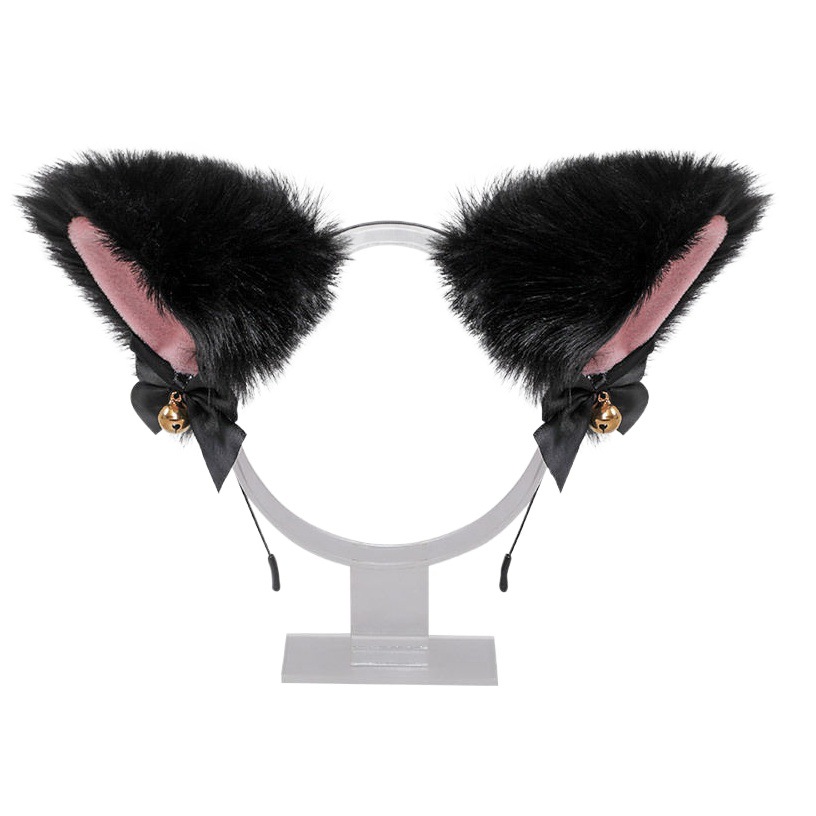 Japanese Style Cute Plush Cat Ear Hairband Headband Bow Bell Buckle Hairpin Lolita Cat Ear Hairband