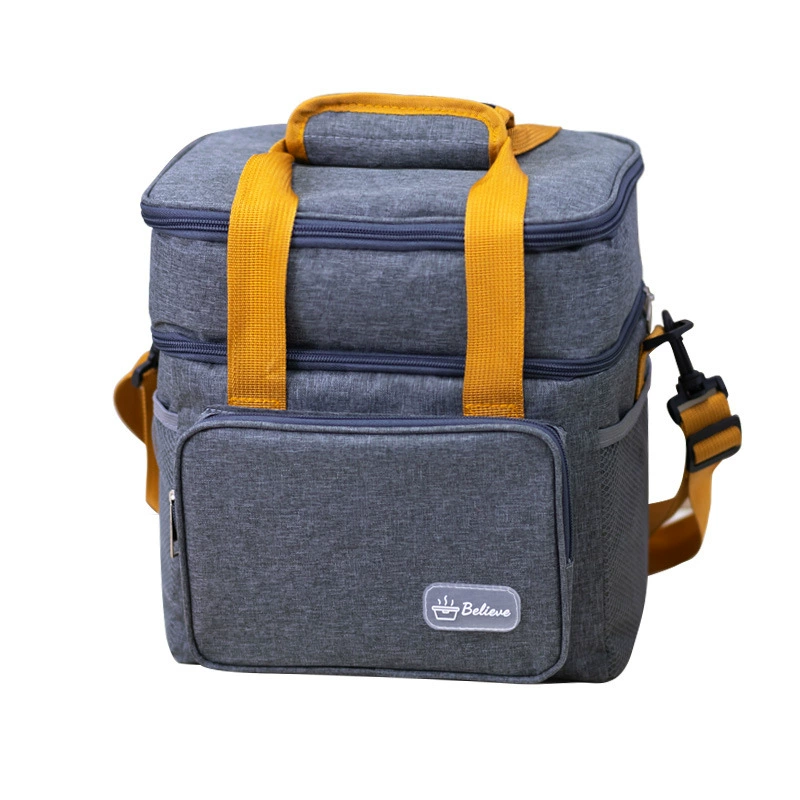 Cooled double-layer lunch box bag, hermetic handheld thermal bag