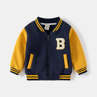 Children's Baseball Coat Boys Thickened Zipper Shirt Korean Baby Autumn and Winter Sweater Coat Fashion Children's Clothing Wholesale