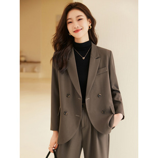 in stock 2025 Early Spring New suit Women's Korean-style Long-sleeved Top Pants Dress Business Suit suit