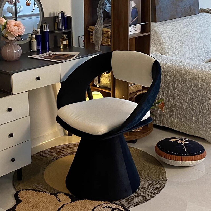 Light Luxury Italian-Style Leisure Chair, Designer High-End Home Hotel Dining Chair, Modern Trendy Minimalist Vanity Stool, Rotatable