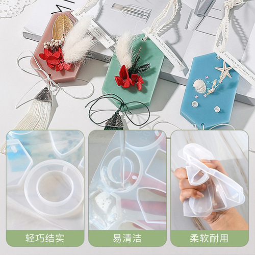 Aromatherapy candle piece silicone mold plaster hanging tag hole sweater pendant diy car hanging crystal glue mold