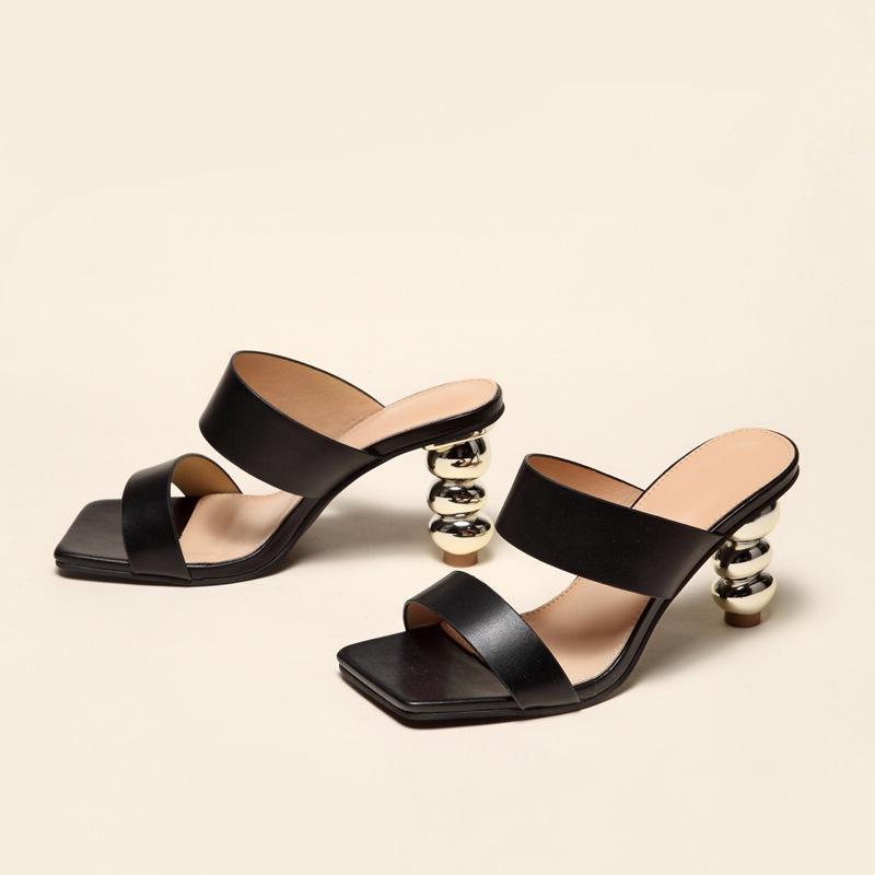 2024 summer fashion electroplated sandals and high heels for women ladies shoes special gourd heel sandals large size_senzul.com