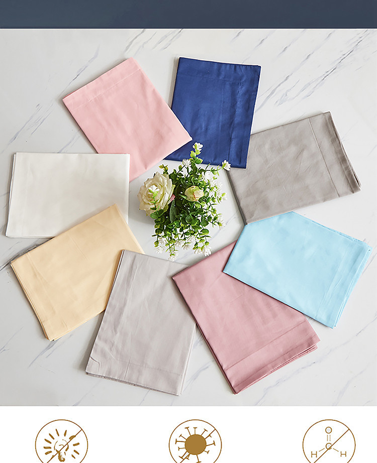 Pure Cotton Envelope Pillowcase Solid Colour Bedding_voghion.com