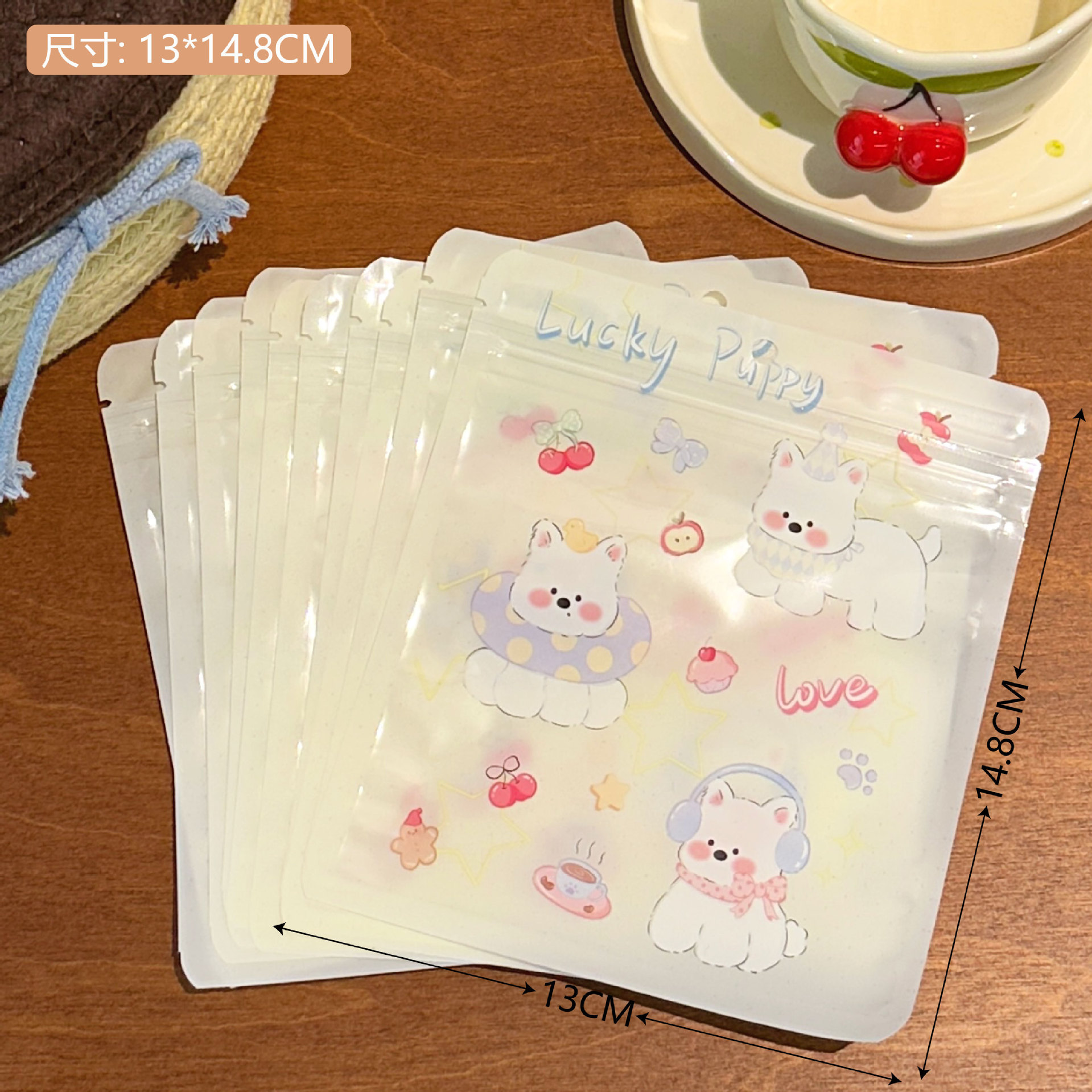 Nuevo oso encantador de alto valor de cara bolsa de sello de tarjeta de salida bolsa de embalaje de regalos de vacaciones bolsa de sellado