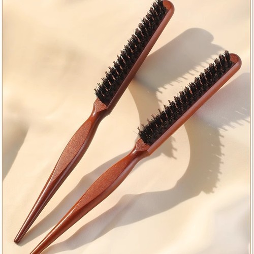 Pig bristle three-row comb hair style, evening dress hair style, three-row hat comb, hair styling comb, fluffy pointed tail comb