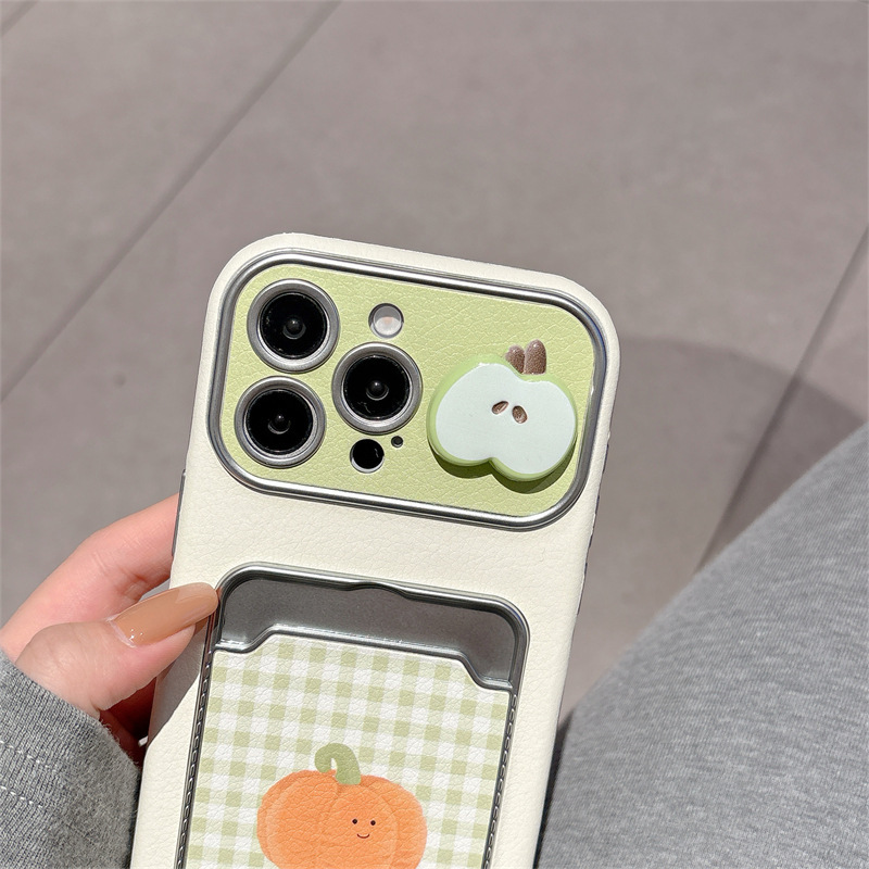 Funda de teléfono 3D con diseño de tomate y calabaza estilo Ins para iPhone 15/16 Pro Max/Apple 14/17