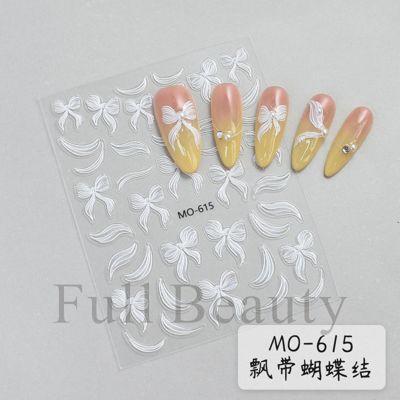 FULL BEAUTY跨境新款美甲贴纸复古十字架克罗心荆棘美甲背胶贴纸|undefined