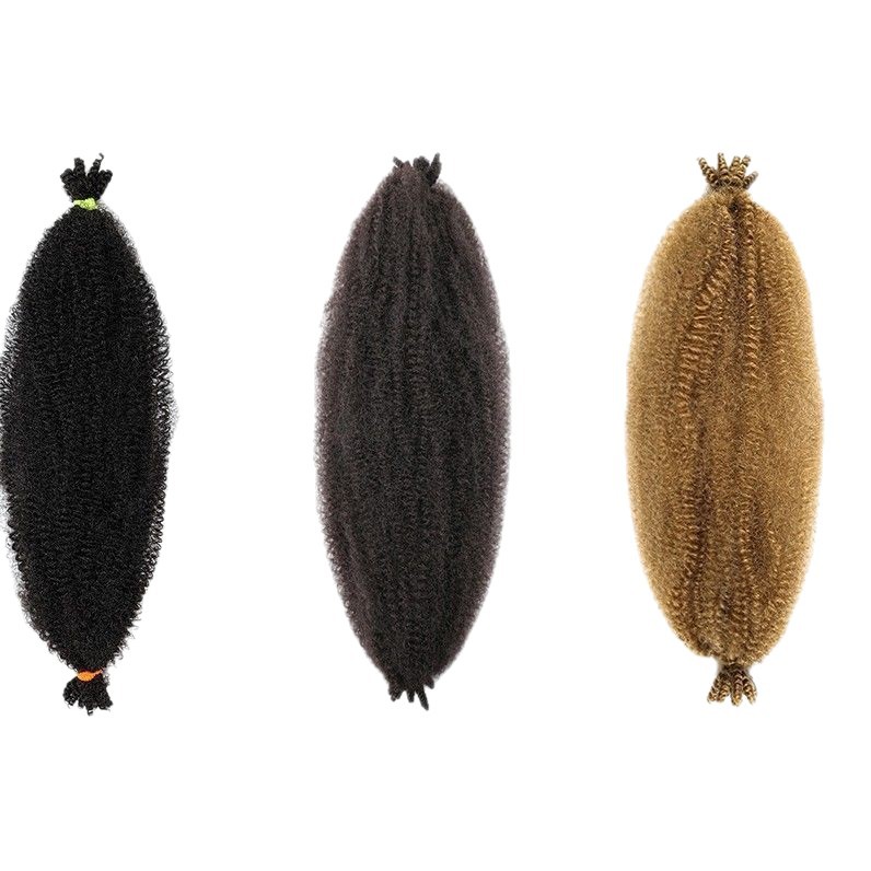 África rasgado oruga peluca ganchillo rizado trenzas esponjosas Afro Marley Braid Jumbo