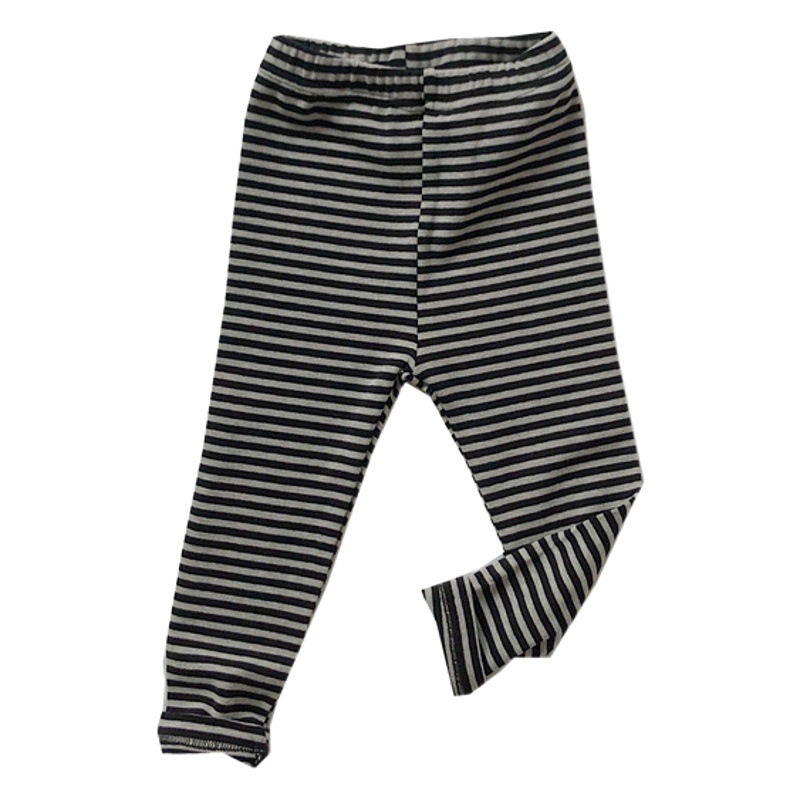 Children's Striped Leggings Spring and Autumn New Korean Style Baby Female Solid Color Retro Tight Pants Multicolor Elastic Pants