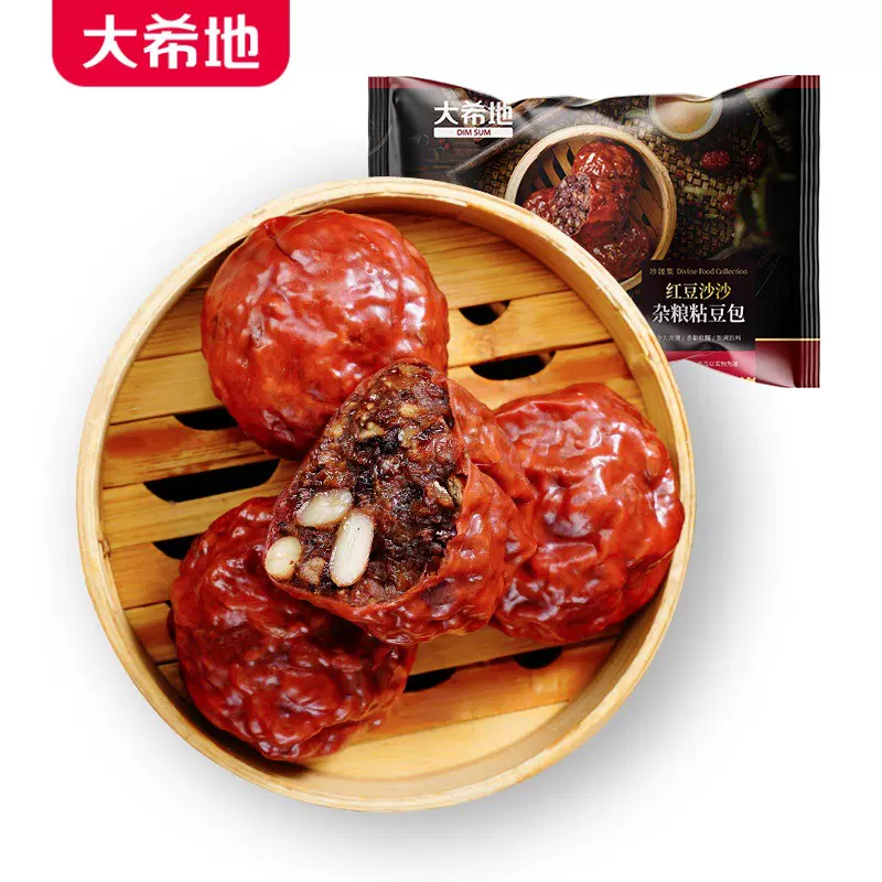 【大希地】红豆粘豆包400g绿豆黑米粘豆包东北特产小吃包点早餐