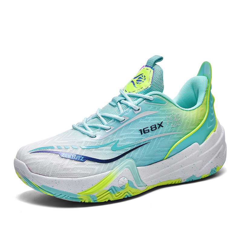 Primavera de moda nuevo tipo de zapatos de baloncesto Duan Duan para hombres mallas respirables zapatos de alta altura antideslizantes fricción sonido
